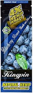 Kingpin Blueberry Hemp Wraps | 100 Wraps (25 packs of 4)