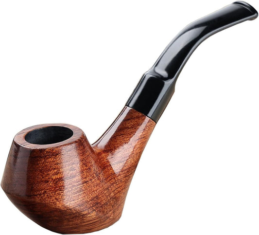 Joyoldelf Smoking Pipe, Wooden Tobacco Pipe with Gift Box, Creative Rosewood Tobacco Pipes for Smoking (no Need Tobacco Pipe Stand) with Pipe Scraper, 9mm Pipe Filter and Smoking Accessories