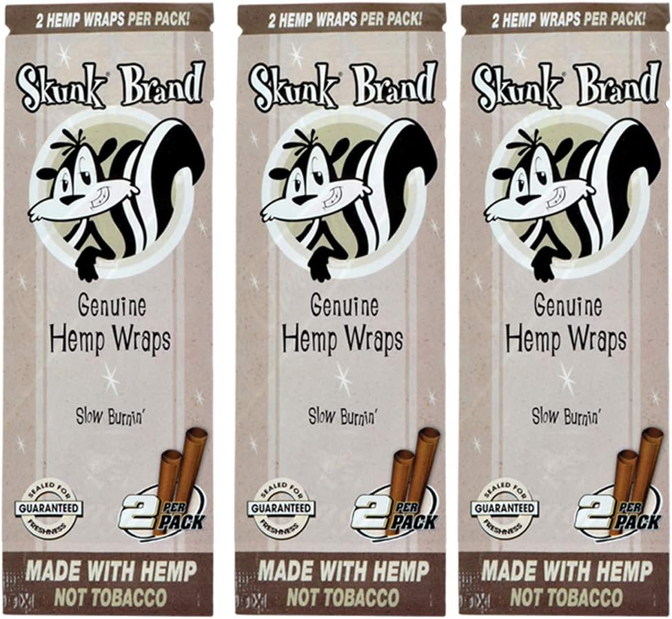 Skunk Brand Genuine Hemp Wraps - 50 pc Display (2pc Pack x 25packs)