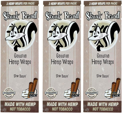 Skunk Brand Genuine Hemp Wraps - 50 pc Display (2pc Pack x 25packs)