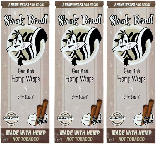 Skunk Brand Genuine Hemp Wraps - 50 pc Display (2pc Pack x 25packs)
