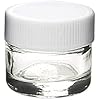 (250 Pack) 5ml Glass Concentrate Screw Top Jars | Essential Oil, Concentrate, Lip Balm or Makeup Containers | White Lids