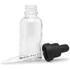30ml Glass Dropper Bottles w/Measurements & Tamper Proof Lid | Clear Bottle & Black Cap | Concentrate, Medicine, Makeup, Supplement or Oil Containers | 120pc