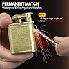 Vintage Lighter Permanent Match, Cool Trench Lighter Brass Lighter, Unique Lighters, Antique Kerosene Lighter Fluid Refillable, Reusable Waterproof Matches Lighters