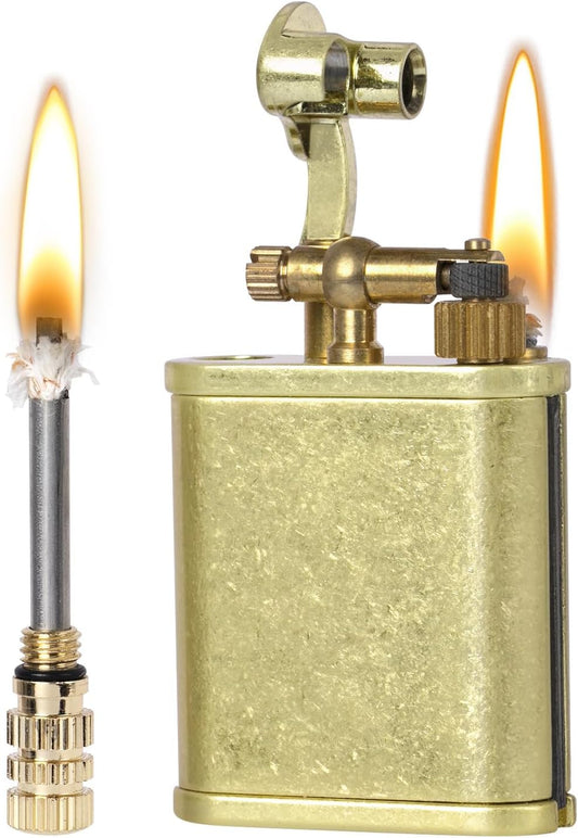 Vintage Lighter Permanent Match, Cool Trench Lighter Brass Lighter, Unique Lighters, Antique Kerosene Lighter Fluid Refillable, Reusable Waterproof Matches Lighters