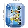 Rolling Trays Premium Metal Tray with Design - Perfect Size for Home Or Travel Accessories 7''X 5.5'',Three Cartoons, Family001