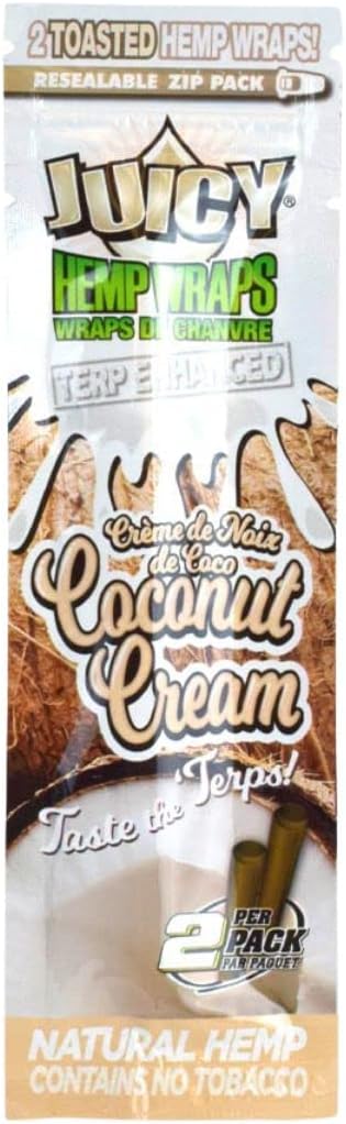 Juicy Terp Enhanced Hemp Wraps | Coconut Cream | 50 Wrap Case (25x2)