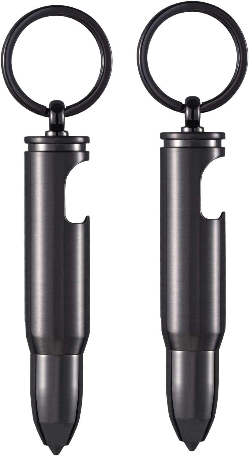 YUSUD 2 Pack Permanent Match, Waterproof Fire Starter Fluid Refillable, Keychain Multitool with Bottle Opener & Glass Breaker, Forever Ending Infinite Match Strike for Outdoor Survival Gift for Man