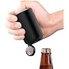 Creative Premium Beer Bottle Opener, 1 PC Stainless Steel Automatic Push Down No Damage Quick to Open Small Portable Bottle Cap Openers for Home Bars Picnic Camping Hiking Party (Black)