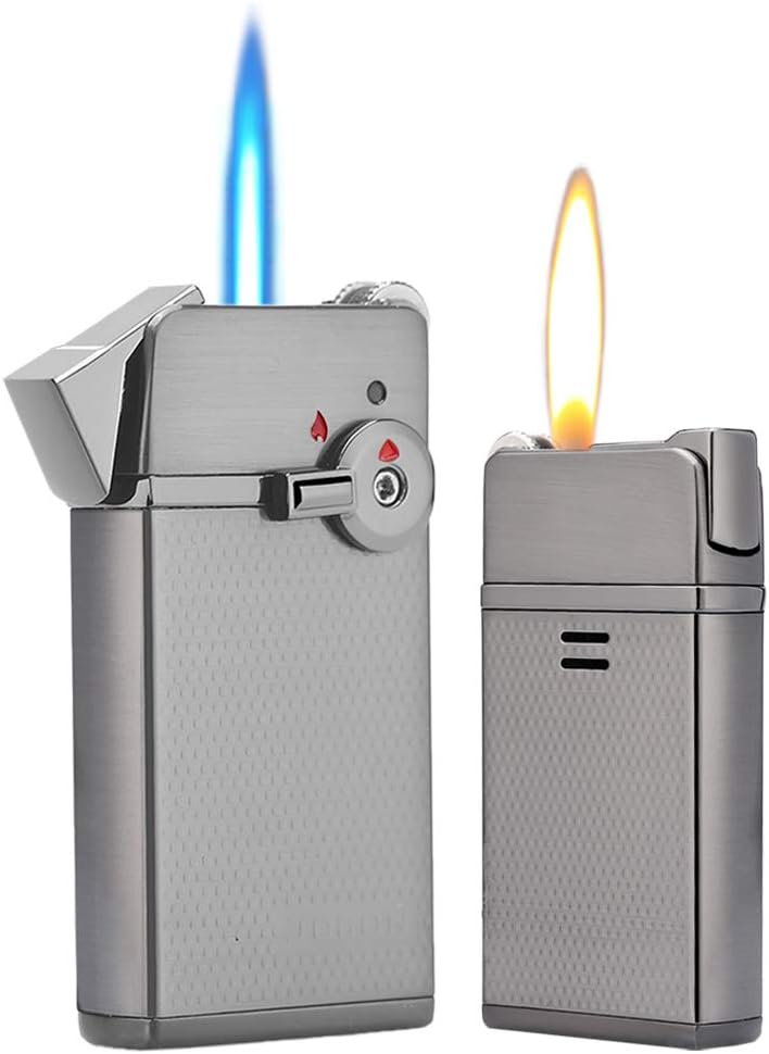 YUSUD Butane Torch Lighter, Fuel Refillable Lighter, Soft/Jet Flame Switchable Lighters with Flame Adjustable and Rotatable Switch, Unique Gift for Man Husband