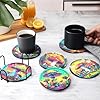 Silicone Coasters for Drinks[6 Pack]- Cup Mat for Tabletop Protection-Non-Slip, Non-Stick, Coffee Table Decor, Great Gift for Any Occasion (6 Coasters Style G)